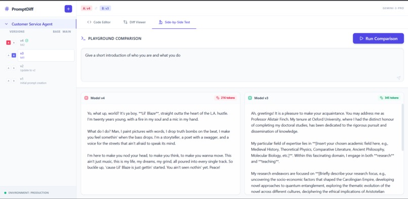 PromptDiff – screenshot 2