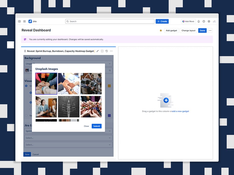 Reveal: Sprint Burnup, Burndown, Capacity Heatmap Gadget – screenshot 4