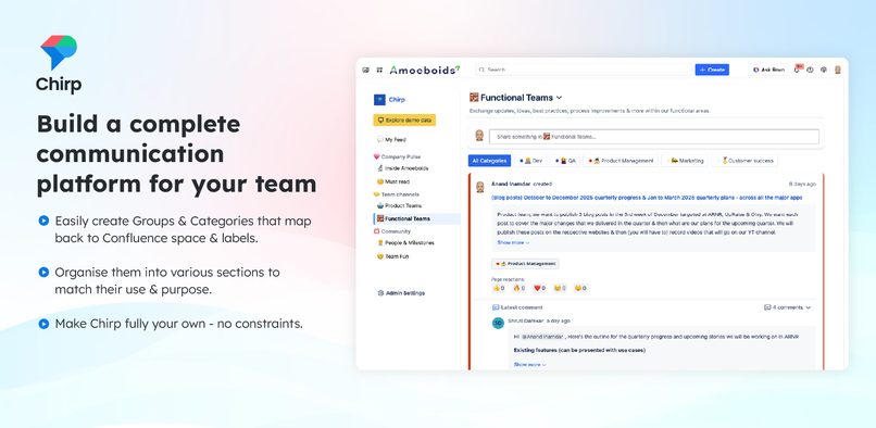 Chirp: Social Intranet, Community & Polls for Confluence – screenshot 1