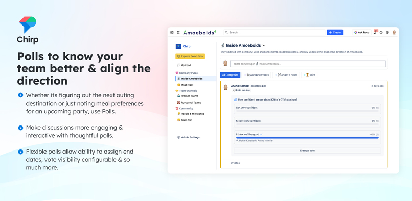 Chirp: Social Intranet, Community & Polls for Confluence – screenshot 4