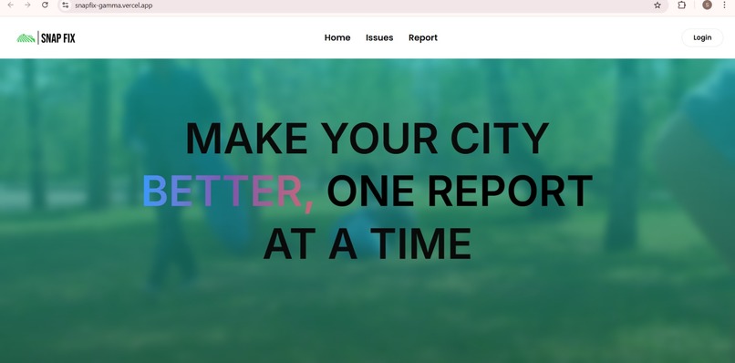 SnapFix – AI-Powered Urban Issue Reporting Platform – screenshot 1