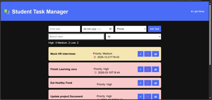Student Task Manager  – screenshot 1