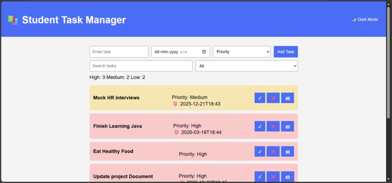 Student Task Manager  – screenshot 2