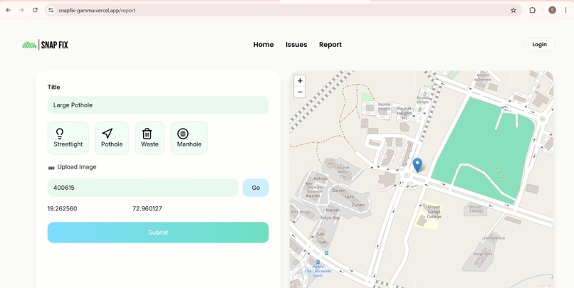 SnapFix – AI-Powered Urban Issue Reporting Platform – screenshot 3