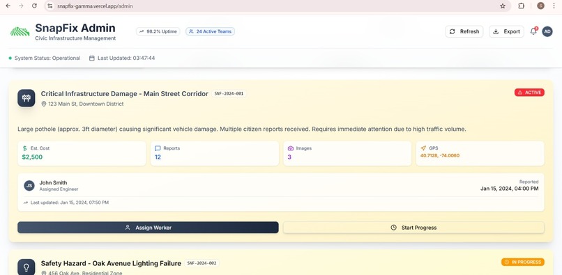 SnapFix – AI-Powered Urban Issue Reporting Platform – screenshot 5