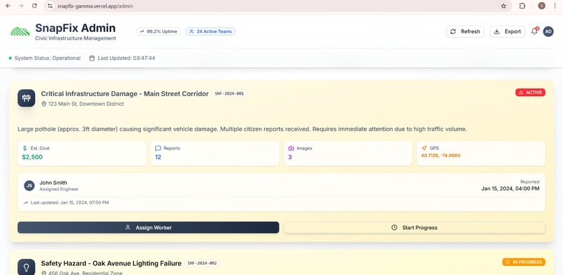 SnapFix – AI-Powered Urban Issue Reporting Platform – screenshot 5