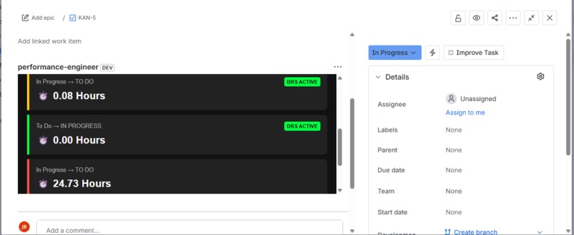 Lap Velocity: Performance Telemetry for Jira – screenshot 1