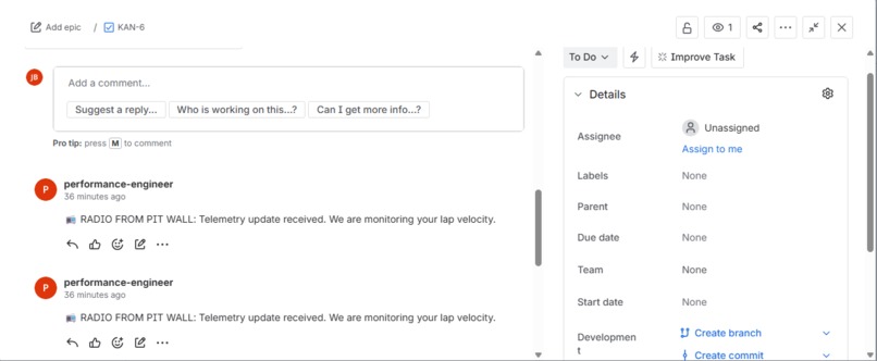 Lap Velocity: Performance Telemetry for Jira – screenshot 2