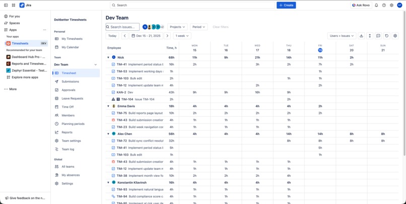 Workbeat for Jira – screenshot 5