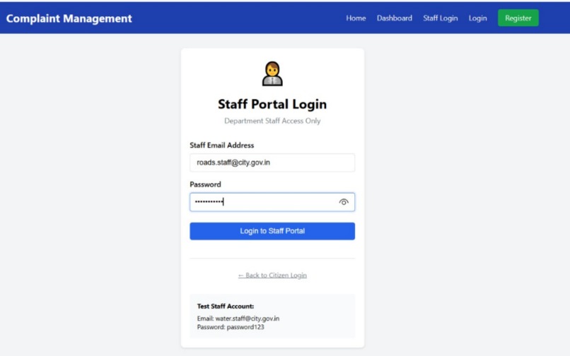 Citizen Complaint Management System – screenshot 5