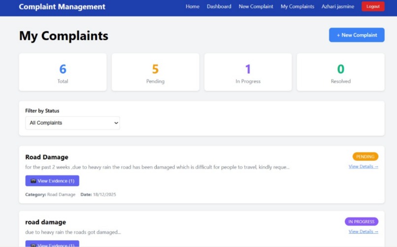 Citizen Complaint Management System – screenshot 4