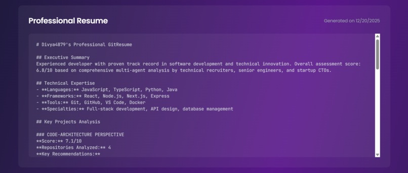 GitResume: Transform Your GitHub Into Professional Analysis – screenshot 10