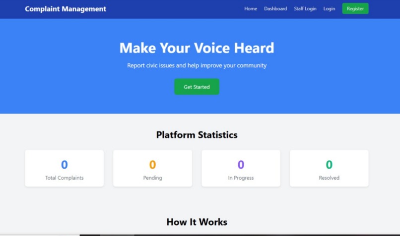 Citizen Complaint Management System – screenshot 1