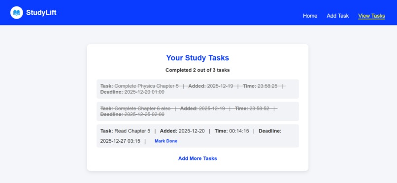 Study Lift – Smart Task Manager for Students – screenshot 3