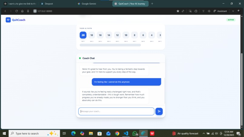 QuitCoach: Micro‑Habit Companion for Student Smokers – screenshot 2
