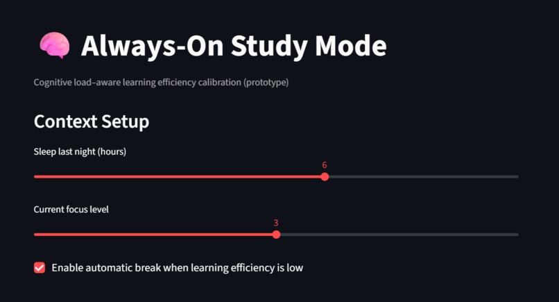 Always-On Study Mode – screenshot 2