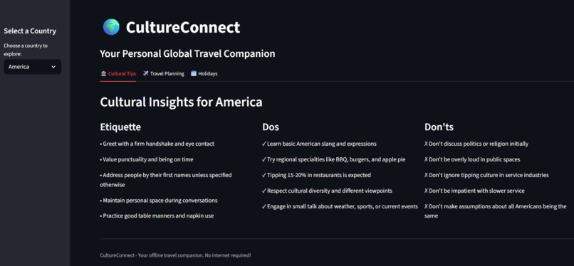 CultureConnect – Your Personal Global Travel Companion – screenshot 1