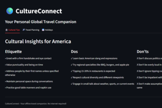 CultureConnect – Your Personal Global Travel Companion