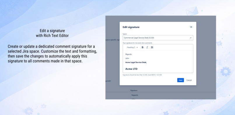 Comment Signatures for Jira – screenshot 3