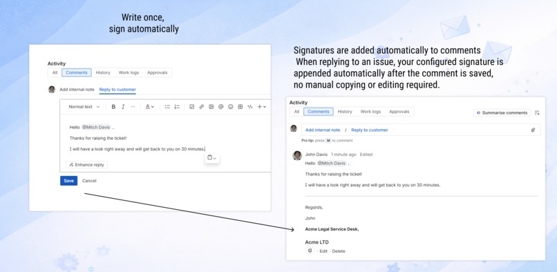 Comment Signatures for Jira – screenshot 4