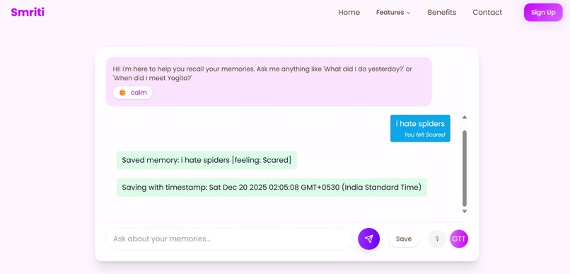 SmritiAI – screenshot 2