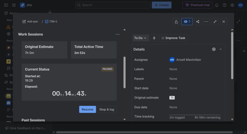 Time Smith | Smart Logging and Manhour Assignment – screenshot 3
