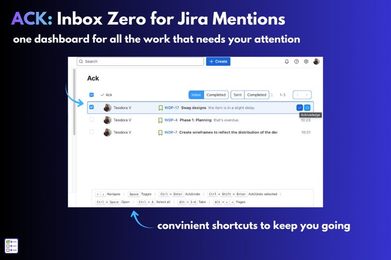 ACK - Inbox Zero for Jira Mentions – screenshot 2