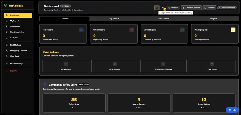 JanRakshak- Intelligent Flood Monitoring & Management System – screenshot 1