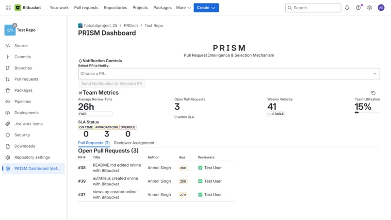 PRISM: Pull Request Intelligence & Selection Mechanism – screenshot 1