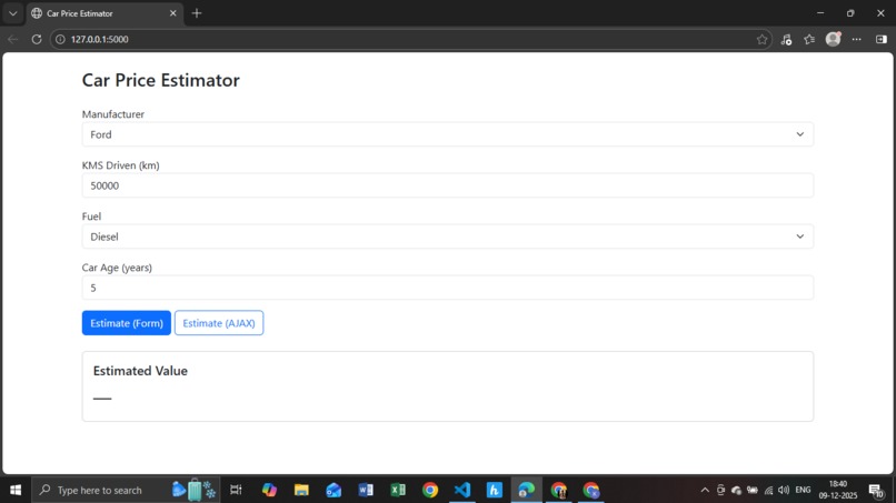 AI-Powered Car Price Prediction Web App – screenshot 1