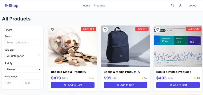 FULL STACK E COMMERCE STORE – screenshot 1