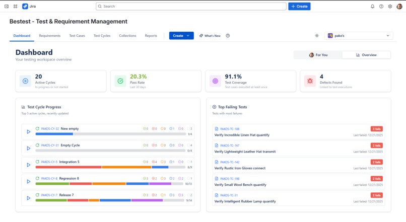 BesTest - Requirement & Test Management for Jira Cloud – screenshot 1