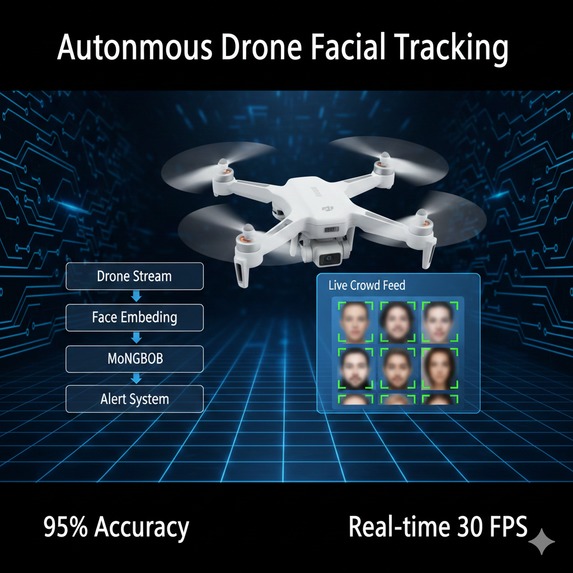 Autonomous Drone Facial Recognition Live Crowd Surveillance – screenshot 1