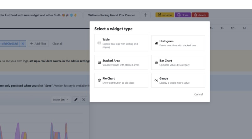 Forge Log Dashboards for Bitbucket – screenshot 1