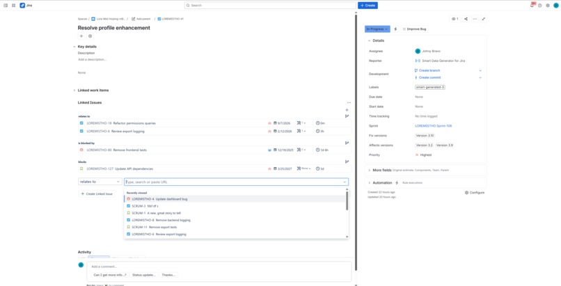 Issue Organizer for Jira – screenshot 1