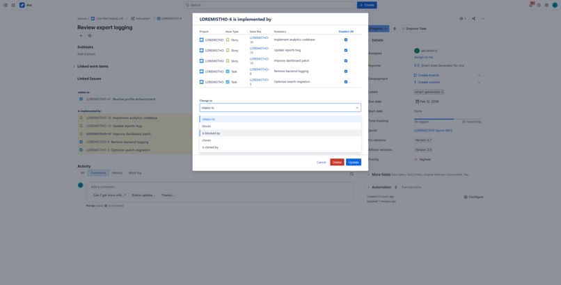 Issue Organizer for Jira – screenshot 7