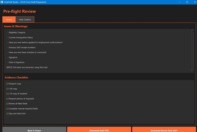 VisaPilot – screenshot 3