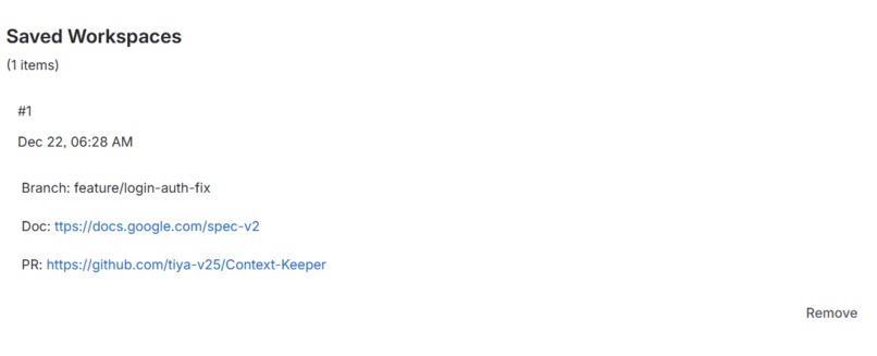 Context Keeper – screenshot 1
