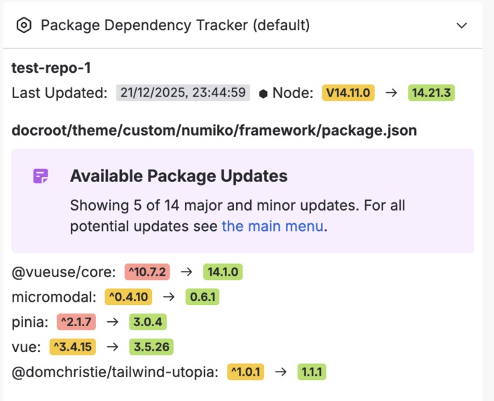 Package Dependency Tracker – screenshot 1