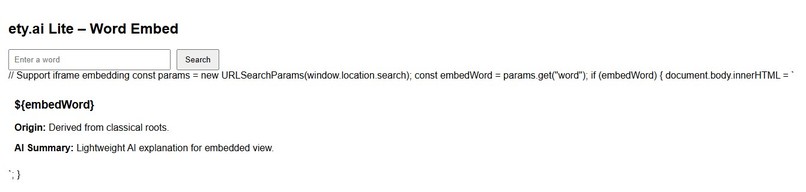 ety.ai Lite – Embeddable Word Intelligence – screenshot 1
