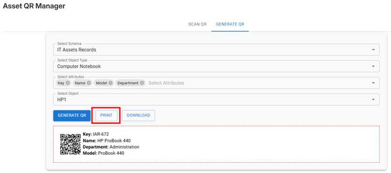 Asset QR Manager – screenshot 1