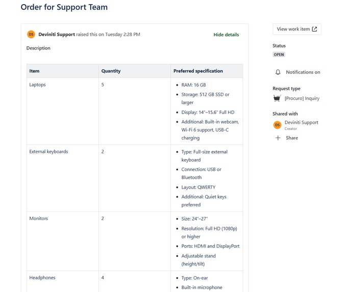 Procurement Solution – screenshot 1
