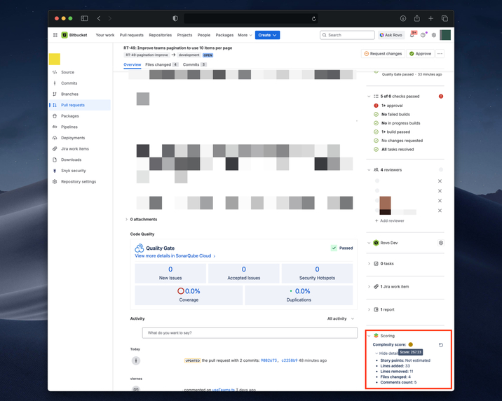 Pull Request Scoring for Bitbucket – screenshot 1