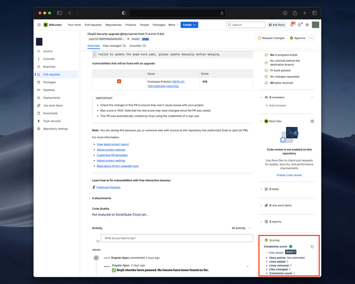 Pull Request Scoring for Bitbucket – screenshot 3
