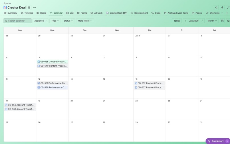 Creator Deal: Managing Creator Contracts at Scale in Jira – screenshot 5