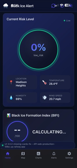 Black ice detection – screenshot 1