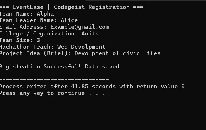 C-EventEase – screenshot 2