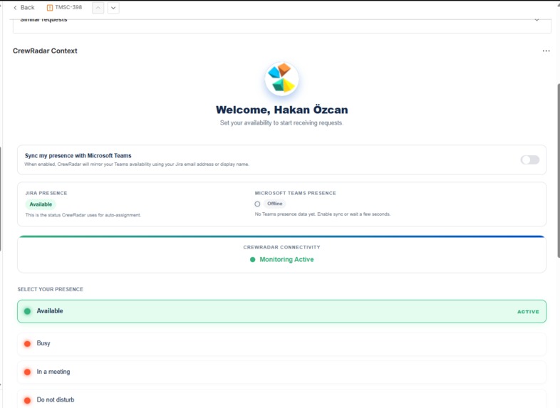 CrewRadar Presence Assignment (with Teams Integration) – screenshot 5