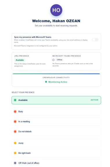 CrewRadar Presence Assignment (with Teams Integration) – screenshot 2