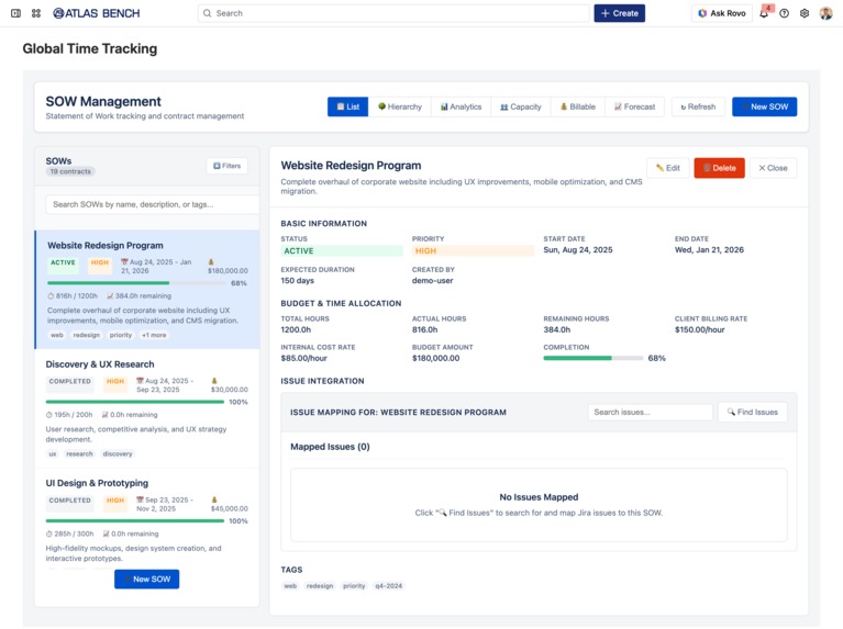 Client Project Manager for Jira – screenshot 1